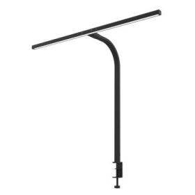 Unilux Strata Clamp Lampara LED de Escritorio con Abrazadera - Iluminacion Asimetrica - Color Negro