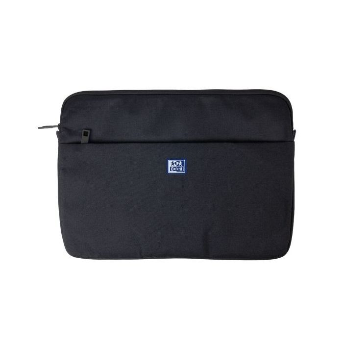 Oxford Young Proof B-Case Funda para Portatiles hasta 16" - RPET Reciclado - Bolsillo Frontal con Cremallera - Acolchado y Suave - 375x265x20mm - Color Negro