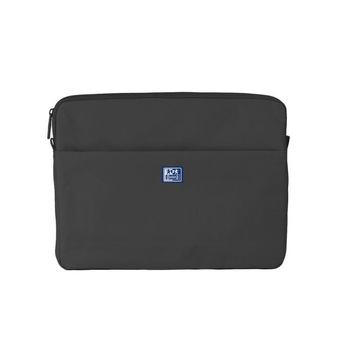 Oxford Young Proof B-Case Funda para Portatiles hasta 14" - RPET Reciclado - Bolsillo Frontal con Cremallera - Acolchado y Suave - 350x265x28mm - Color Negro