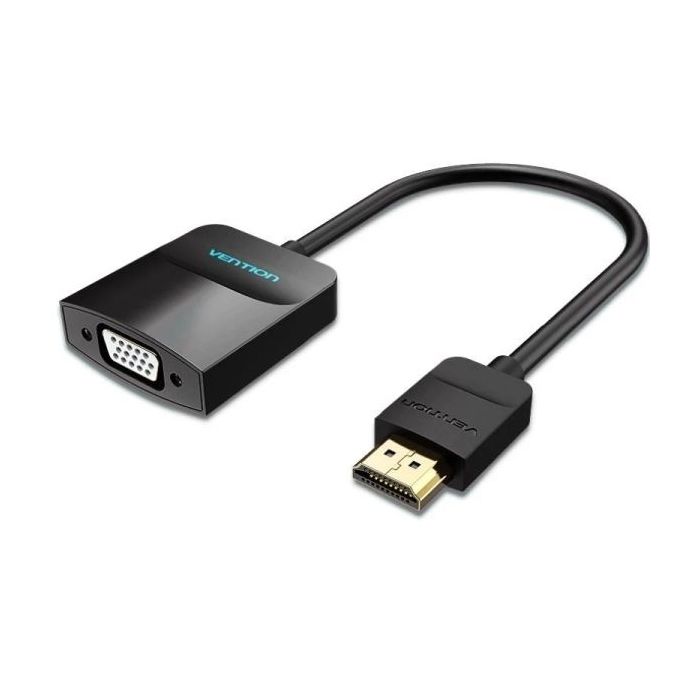 Vention Cable Conversor HDMI Macho a VGA Hembra - Full HD - ARC - Puerto de Audio 3.5mm - Longitud 0.15m - Conectores Chapados en Oro - Color Negro