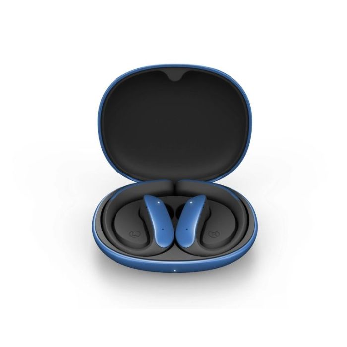 Energy Sistem PulseFit Auriculares Deportivos True Wireless - Bluetooth 5.4 - Proteccion Contra Sudor y Salpicaduras - Sujecion Secure-Fit Para Fijacion Comoda - Llamadas en Estereo - 22h Autonomia - Asistente de Voz Integrado - Color Azul