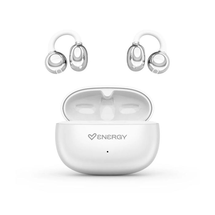 Energy Sistem ChicPods Auriculares True Wireless - Bluetooth 5.4 - 23h Autonomia - Tecnologia Open Sound - Microfono con Reduccion de Ruido - Asistente de Voz Integrado - Diseño Curved-Fit - Color Blanco