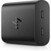 HP Cargador USB‑C GaN 65W - 2 Puertos Carga Simultanea - Diseño Compacto y Ligero - Color Negro