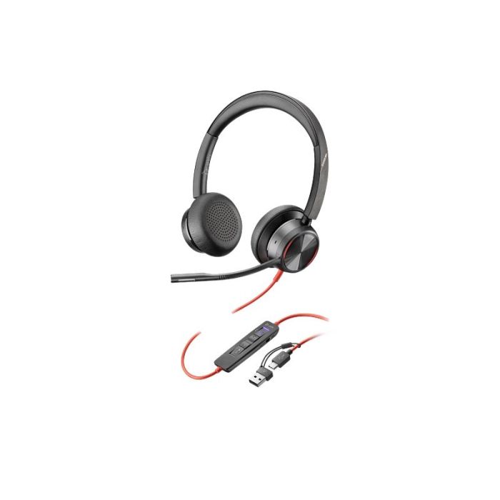 HP Poly Blackwire 8225 Auriculares con Microfono - Cancelacion de Ruido - USB-C/A -  ANC Hibrida Avanzada - Controles en Cable