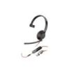HP Poly Blackwire 5210 Auricular Monoaural con Microfono - Cancelacion de Ruido - Diadema Metalica Acolchada - Almohadillas de Piel Sintetica - Controles en Cable