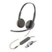 HP Poly Blackwire 3220 USB-C Auriculares con Microfono - Almohadillas Acolchadas - Controles en Cable - Adaptador USB-A - Color Negro