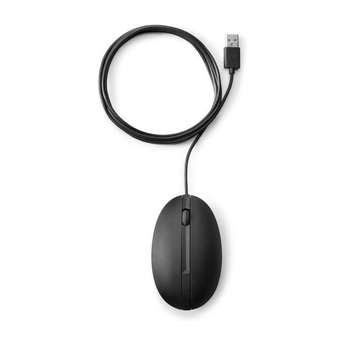 HP 320M Raton Laser USB - Sensor 1200 DPI Ajustable - Diseño Ambidiestro Ergonomico - 3 Botones con Rueda de Desplazamiento - Plug & Play - Color Negro