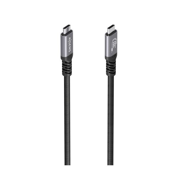 Aisens Cable USB-C Macho - Soporta hasta 100W - Longitud 5m - Velocidad de Transferencia hasta 10Gbps - Resolucion 8K - Aluminio - Color Negro