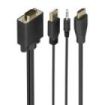 Aisens Cable Conversor SVGA+Audio a HDMI - Longitud 1.5m - HDMI Macho - HDB15 Macho - Jack 3.5mm Macho - USB-A Macho - Soporta Resoluciones hasta 1080P - Plug and Play - Color Negro