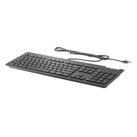 HP Business Slim Smartcard Teclado USB - Lector de Tarjetas Inteligentes Intergado - Inclinacion Ajustable - Resistente a Derrames - Color Negro