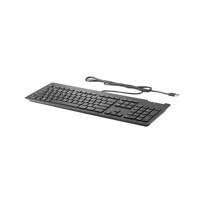 HP Business Slim Smartcard Teclado USB - Lector de Tarjetas Inteligentes Intergado - Inclinacion Ajustable - Resistente a Derrames - Color Negro