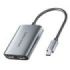 Vention Adaptador USB-C a HDMI - Funcion Extension o Duplicacion - Cable 15cm - Resolucion 4K - Aluminio y ABS - Color Gris