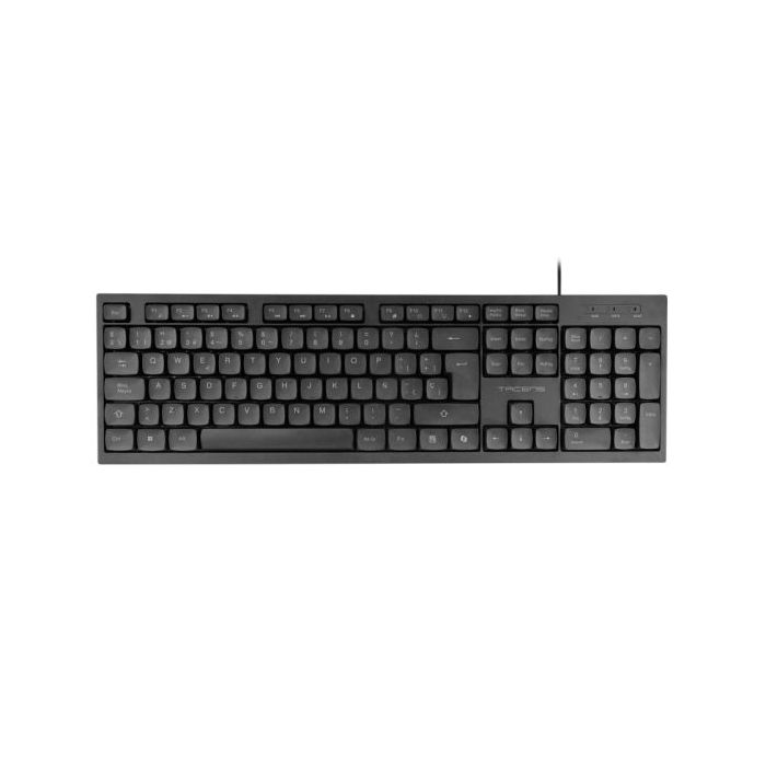 Tacens Anima AK02 Teclado Completo - Cable 1.3m - Disposicion QWERTY ES - Teclas Silenciosas de Perfil Bajo - Accesos Directos Multimedia e IA - 43.7x25x1.3cm - Color Negro