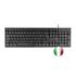 Tacens Anima AK02 Teclado Completo - Cable 1.3m - Disposicion Italiana QWERTY IT - Teclas Silenciosas de Perfil Bajo - Accesos Directos Multimedia e IA - 43.7x25x1.3cm - Color Negro