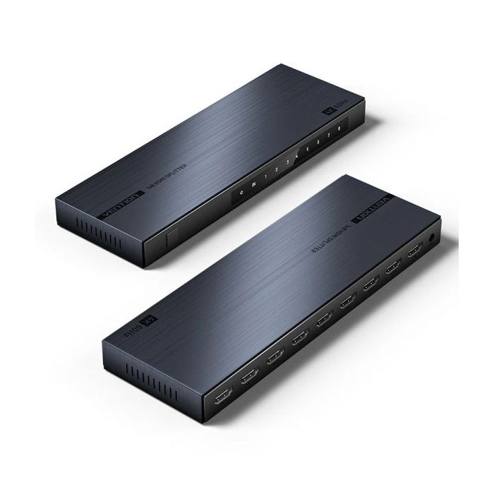 Vention Duplicador HDMI - Resolucion 4K - 1 Entrada - 8 Salidas - Aluminio - Color Negro