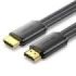 Vention Cable HDMI 2.1 Plano - Resolucion 8K - eARC - Longitud 2m - Conectores Chapados en Oro - HDR Dinamico - Tasa de Refresco Variable - Chaqueta Trenzada de Algodon y PVC - Color Negro