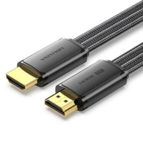 Vention Cable HDMI 2.1 Plano - Resolucion 8K - eARC - Longitud 2m - Conectores Chapados en Oro - HDR Dinamico - Tasa de Refresco Variable - Chaqueta Trenzada de Algodon y PVC - Color Negro