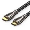 Vention Cable HDMI 2.0 - Resolucion 4K - ARC - Longitud 0.5m - Conectores Chapados en Oro - Chaqueta Trenzada de Algodon y PVC - Color Negro