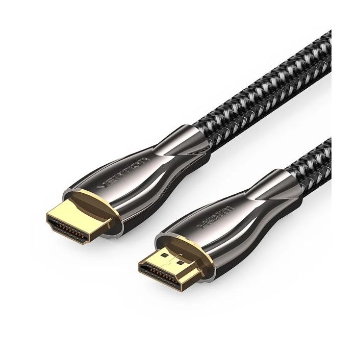 Vention Cable HDMI 2.0 - Resolucion 4K - ARC - Longitud 15m - Conectores Chapados en Oro - Chaqueta Trenzada de Algodon y PVC - Color Negro