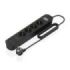 Aisens Regleta con 4 Tomas Schuko - 2xUSB-C - 2xUSB-A - Cable de 1.4m - Interruptor con Indicador LED - Power Delivery - Qualcomm 3.0 - Color Negro