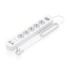 Aisens Regleta con 5 Tomas Schuko - 2xUSB-C - 2xUSB-A - Cable de 1.4m - Interruptor con Indicador LED - Power Delivery - Qualcomm 3.0 - Color Blanco