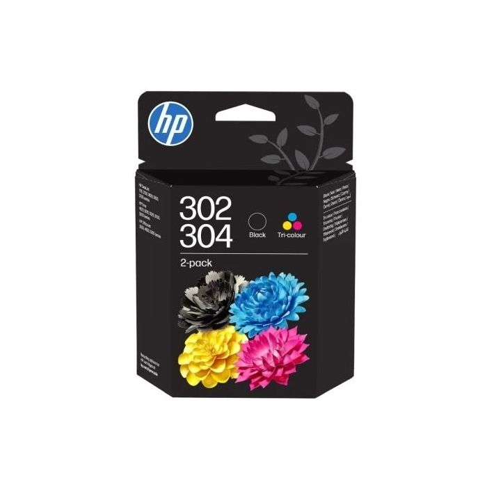 HP 302/304 Negro + Color Pack de 2 Cartuchos de Tinta Originales - B82L1AE/X4D37AE/3JB05AE
