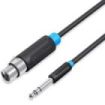Vention Cable de Audio - Longitud 1m - TRS 6.5mm - XLR Hembra - Blindaje Multicapa - Color Negro