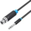Vention Cable de Audio - Longitud 3m - TRS 6.5mm - XLR Hembra - Blindaje Multicapa - Color Negro