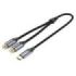 Vention Cable Adaptador de Audio - Longitud 1.5m - USB-C Macho - 2xRCA Hembra - Aluminio - Conectores Chapados en Oro - 29 AWG - Color Gris