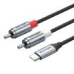 Vention Cable DAC de Audio - Longitud 1m - 2xRCA - USB-C - Chaqueta de TPE - Carcasa de Aluminio - Color Gris