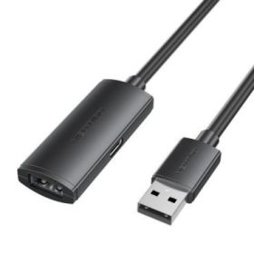 Vention Cable Extension USB 2.0 - Longitud 20m - USB-A Macho - USB-A Hembra - Velocidad hasta 480Mbps - Color Negro