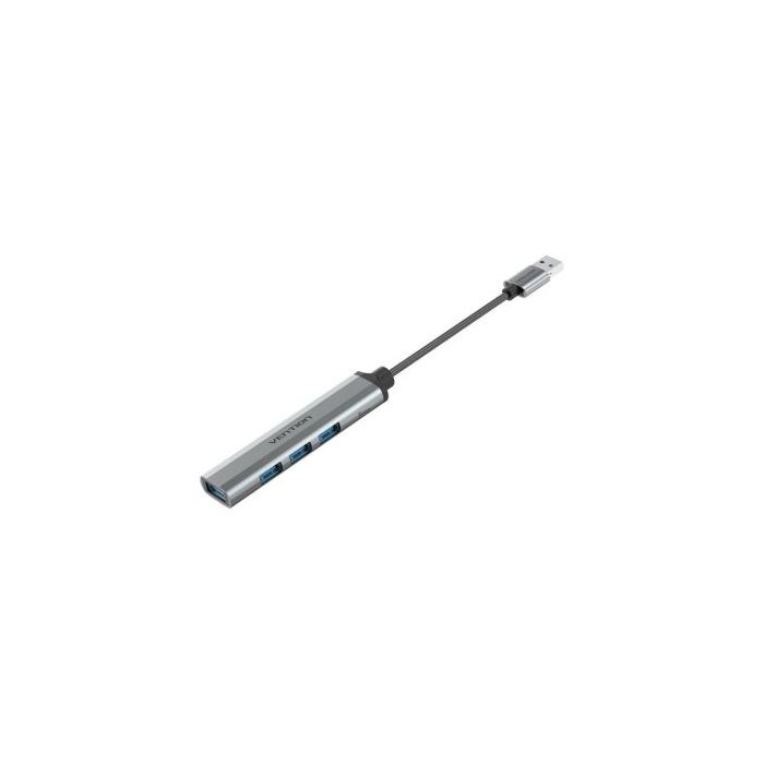 Vention Mini Hub USB 4 en 1 - Cable USB-A de 15cm - 4xUSB-A - Velocidad hasta 5Gbps - Color Gris