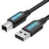 Vention Cable de Impresora - Longitud 15m - USB-A - USB-B - Transferencia hasta 480Mbps - PVC - Nucleo de Ferrita - Acabado Niquelado - Color Negro