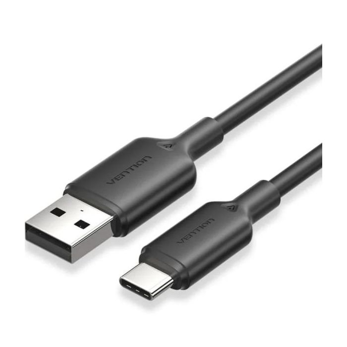 Vention Cable USB 2.0 - Potencia hasta 60W - Longitud 1m - USB-A - USB-C - Velocidad hasta 480Mbps - Color Negro
