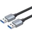 Vention Cable USB-A 3.0 - Longitud 1m - Longitud 1m - Velocidad hasta 5Gbps - Chaqueta Trenzada de Algodon - Color Gris