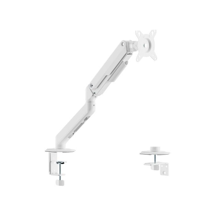 Aisens Eco Soporte de Mesa con Brazo Articulado para Monitor de 17"-32" - Soporta hasta 9kg - Gestion de Cables - VESA 100x100mm - Contrapeso Giratorio e Inclinable - Color Blanco