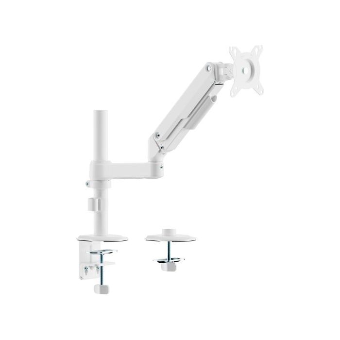 Aisens Eco Soporte de Mesa con Brazo Articulado para Monitor de 17"-32" - Soporta hasta 9kg - Gestion de Cables - VESA 100x100mm - Contrapeso Giratorio e Inclinable - Color Blanco