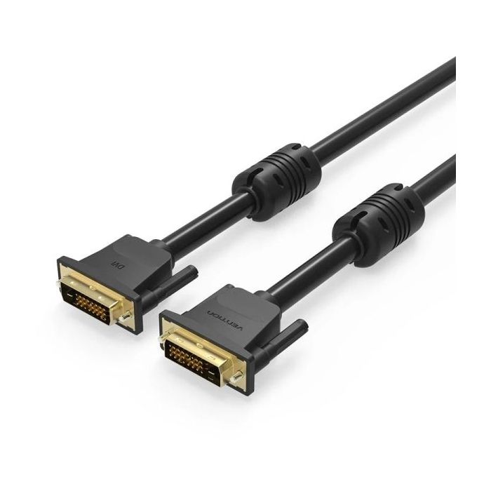 Vention Cable DVI-D - Compatible con Resoluciones 2K - Longitud 1m - PVC - Conectores Chapados en Oro - Color Negro