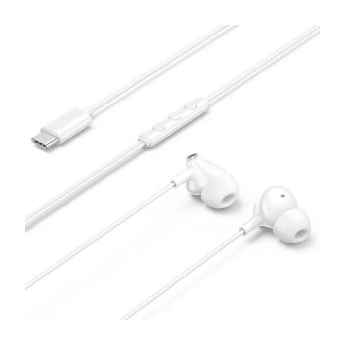 Vention Echo Lite Auriculares Intraurales con Cable de 1.2m - USB-C - Microfono Integrado - Altavoz de 12mm - Color Blanco