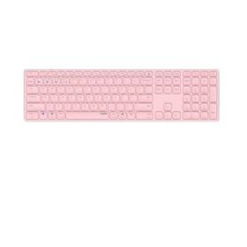 Rapoo E9800M Teclado Compacto Ultafino Inalambrico - Bluetooth y 2.4GHz - Base de Aluminio - Bateria Recargable Ecologica - Color Rosa
