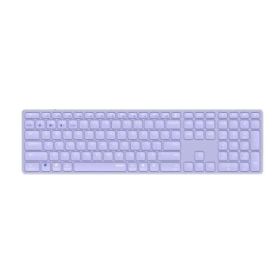 Rapoo E9800M Teclado Compacto Ultafino Inalambrico - Bluetooth y 2.4GHz - Base de Aluminio - Bateria Recargable Ecologica - Color Purpura