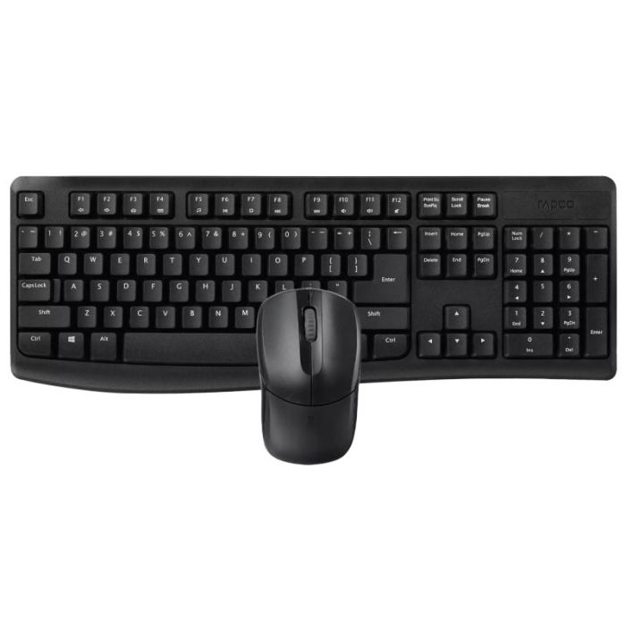 Rapoo X1800Pro Pack Teclado + Raton Inalambricos - 2.4GHz -  Raton 1000 DPI - Autonomia hasta 12 Meses - Color Negro