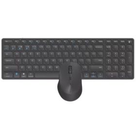 Rapoo 9700M Pack Teclado Ultrafino + Raton Inalambricos - Bluetooth y 2.4GHz -  Raton 1600 DPI - Bateria Recargable Ecologica - Autonomia hasta 12 Meses - Color Negro