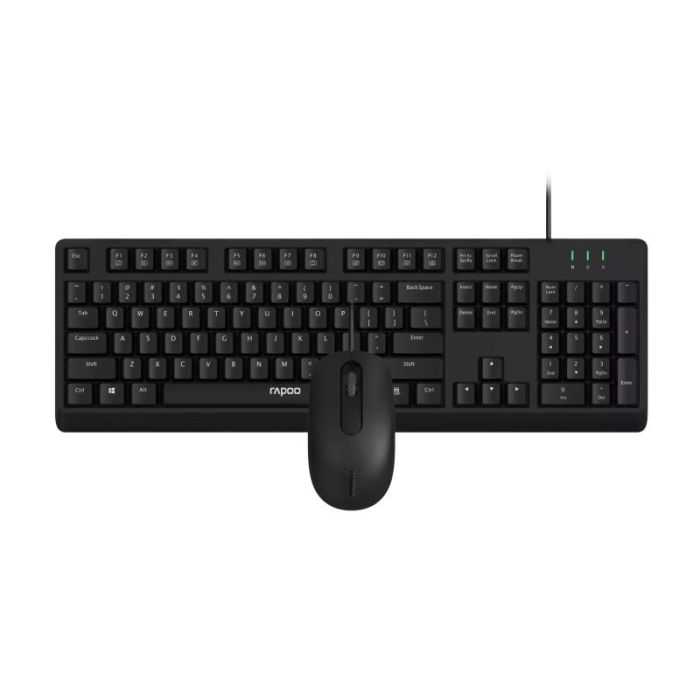Rapoo NX1500 Pack Teclado + Raton USB - Raton 1000 DPI - Plug & Play - Color Negro