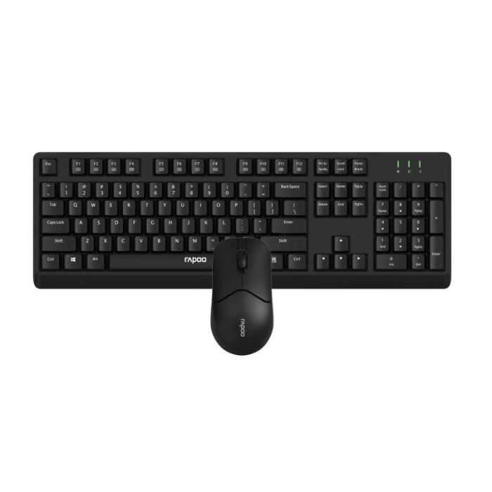 Rapoo X1500 Pack Teclado + Raton Inalambricos - 2.4GHz -  Raton 1200 DPI - Autonomia hasta 12 Meses - Color Negro