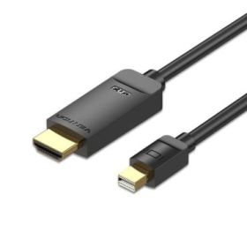 Vention Cable Conversor HDMI Macho a Mini Displayport Macho - Resolucion 4K - ARC - Longitud 3m - Conectores Chapados en Oro - Revestimiento en PVC - Color Negro