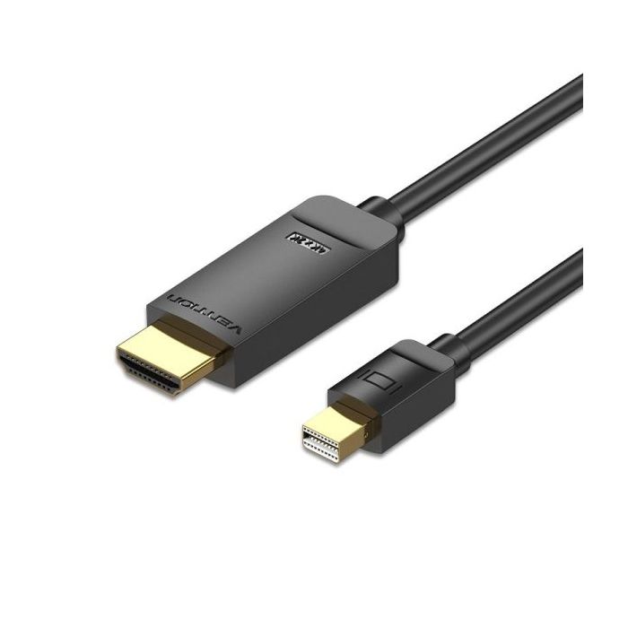 Vention Cable Conversor HDMI Macho a Mini Displayport Macho - Resolucion 4K - ARC - Longitud 3m - Conectores Chapados en Oro - Revestimiento en PVC - Color Negro