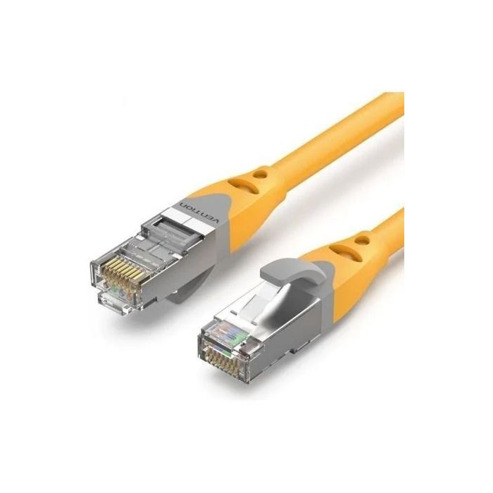 Vention Cable de Red Cat.6a SFTP - Longitud 20m - Velocidad hasta 10Gbps - 27AWG - Cubierta de PVC - Blindaje Multicapa - Color Amarillo