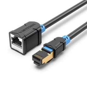 Vention Cable Extensor de Red Cat.6 SFTP - Longitud 1m - Velocidad hasta 1Gbps - 26AWG - Cubierta de PVC - Conectores Chapados en Oro - Doble Blindaje - Color Negro