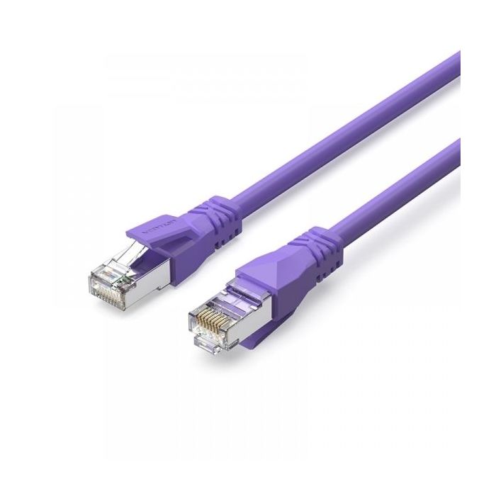 Vention Cable de Red Cat.6a SFTP - Longitud 0.3m - Velocidad hasta 10Gbps - 26AWG - Cubierta de PVC - Blindaje Multicapa - Color Morado